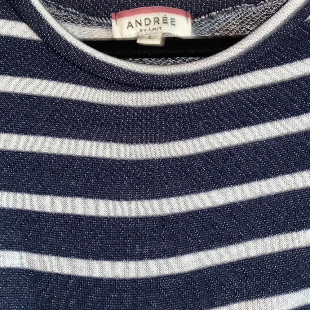 Navy and white striped dress - Picture 2 of 2